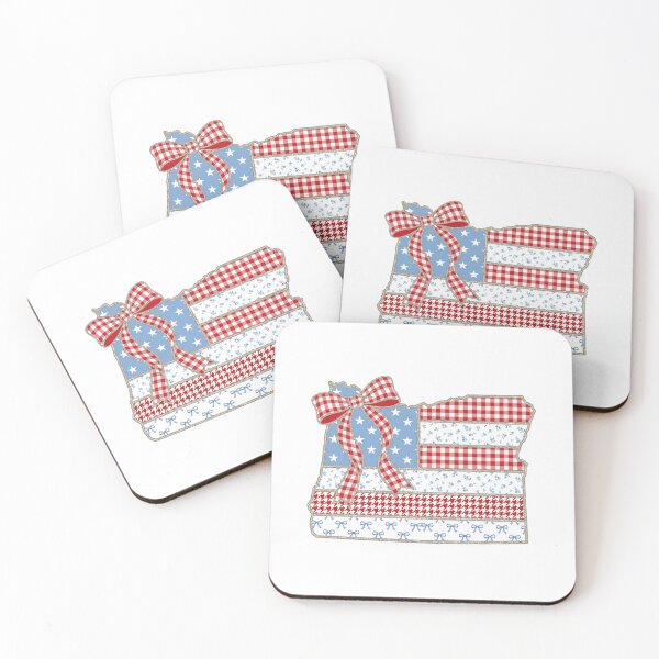 Item preview, Cute Patriotic Oregon Map with Red Gingham Bow designed and sold by Paper Drip.