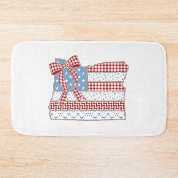 Item preview, Cute Patriotic Oregon Map with Red Gingham Bow designed and sold by Paper Drip.