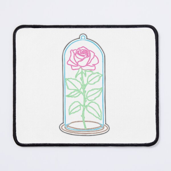 Item preview, Minimalist Neon Rose in Glass Dome designed and sold by Kaimarbe | Cute Stickers & Apparel.