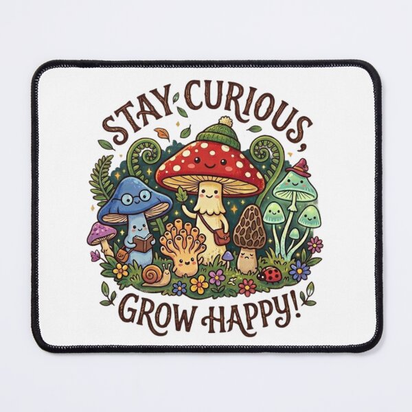 Item preview, Cute Mushroom Family & Cottagecore Nature Aesthetic | Stay Curious Grow Happy designed and sold by Wear Sculpt.