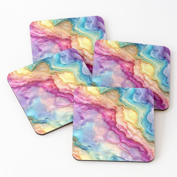 Item preview, Pastel Rainbow Agate Marble Abstract designed and sold by WatercolorLane.
