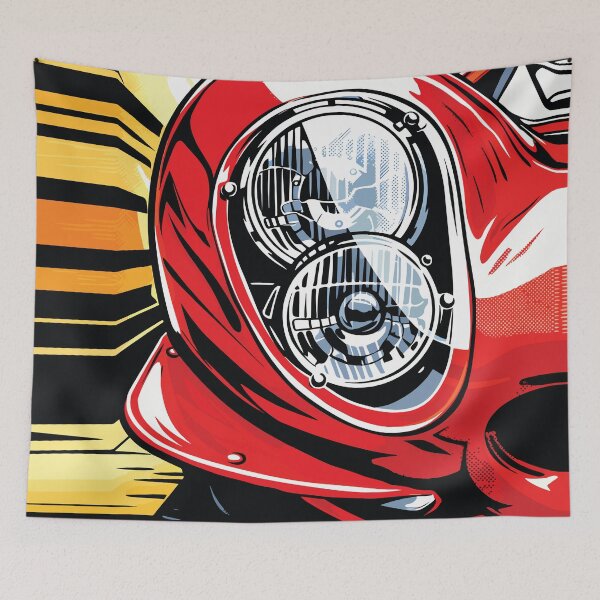 Item preview, Red Classic Car Headlight Close Up Art designed and sold by RamyGallery.