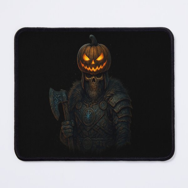 Item preview, Viking Pumpkin Head Skeleton Warrior Battle Axe designed and sold by Mythborn Saga.