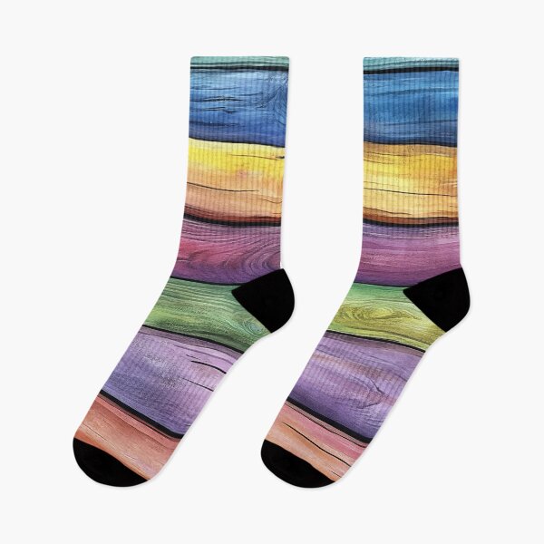 Item preview, Rainbow Rustic Wood Plank Pattern designed and sold by WatercolorLane.