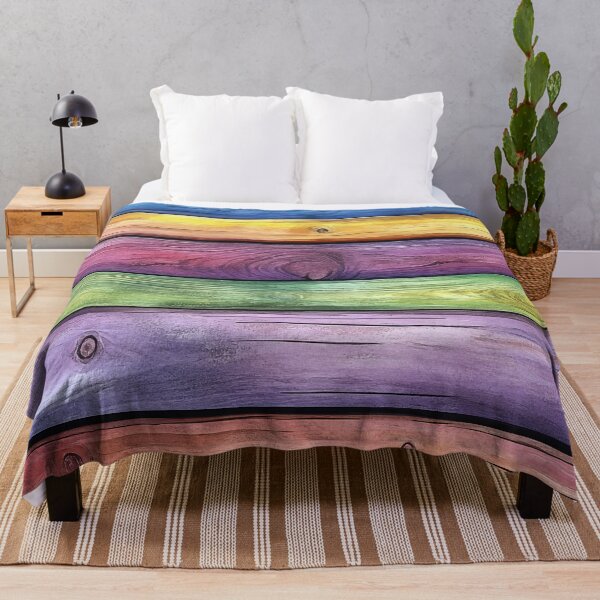 Item preview, Rainbow Rustic Wood Plank Pattern designed and sold by WatercolorLane.