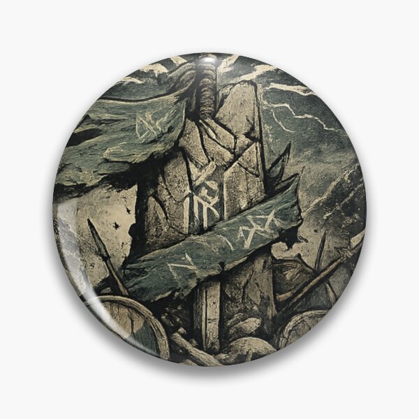 Item preview, Stand Through Echoes of the Fallen Viking Sword Runes designed and sold by Mythborn Saga.