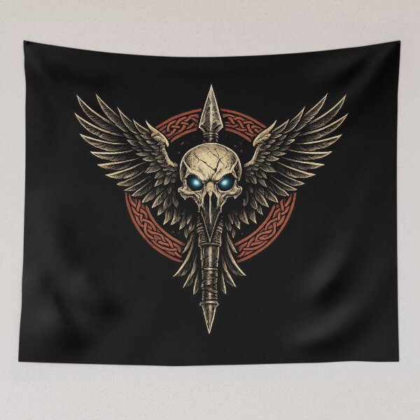 Item preview, Odin Raven Skull Dagger Winged Celtic Cross designed and sold by Mythborn Saga.
