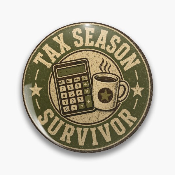 Item preview, Tax Season Survivor Funny Accountant Vintage Badge designed and sold by NoxAngelus82.