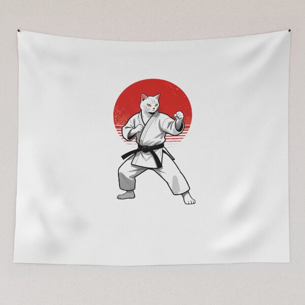 Item preview, Zen White Belt Karate Cat designed and sold by sidki-SDK.