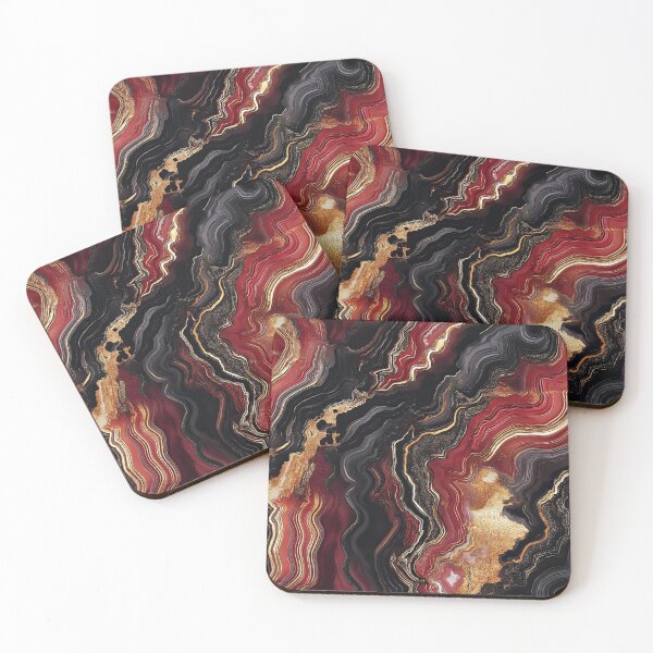 Item preview, Crimson Black Gold Agate Marble designed and sold by WatercolorLane.