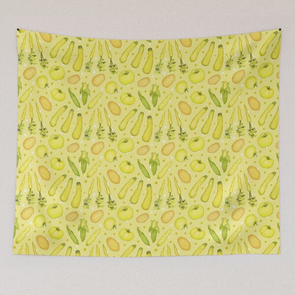 Item preview, Yellow Veggie pattern, assorted garden vegetables designed and sold by EmmaSB-Designs.