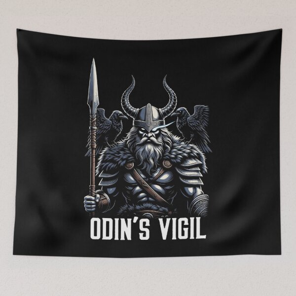 Item preview, Odin Allfather Viking Chieftain Spear Huginn Muninn designed and sold by Mythborn Saga.