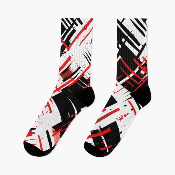Item preview, Red Black Geometric Grunge Pattern designed and sold by WatercolorLane.