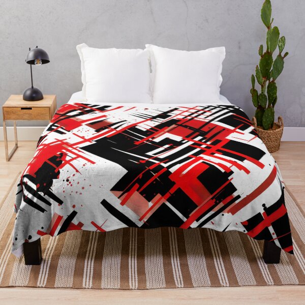 Item preview, Red Black Geometric Grunge Pattern designed and sold by WatercolorLane.