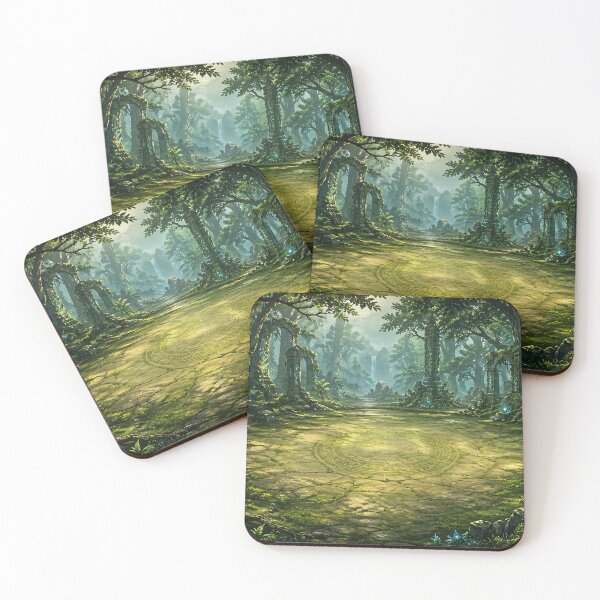 Item preview, Mystical Elven Forest Ruins Tabletop Gaming Playmat designed and sold by Mythborn Saga.