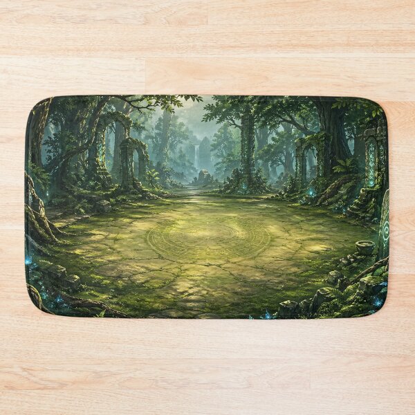 Item preview, Mystical Elven Forest Ruins Tabletop Gaming Playmat designed and sold by Mythborn Saga.