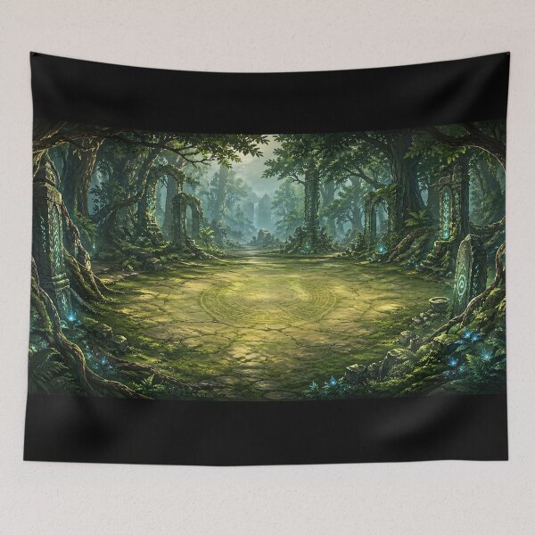 Item preview, Mystical Elven Forest Ruins Tabletop Gaming Playmat designed and sold by Mythborn Saga.