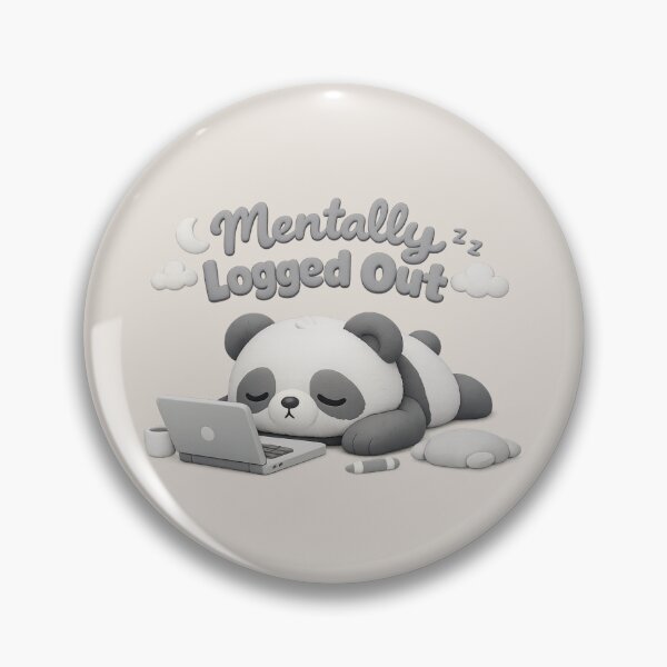 Item preview, Mentally Logged Out Panda | Cute Kawaii Work Burnout Laptop Meme designed and sold by Moons Studio.