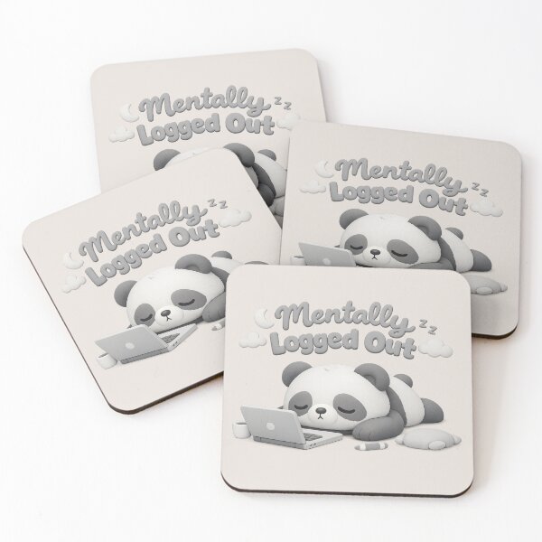 Item preview, Mentally Logged Out Panda | Cute Kawaii Work Burnout Laptop Meme designed and sold by Moons Studio.