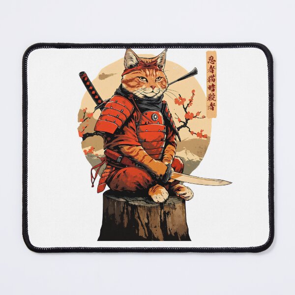 Item preview, Sitting Samurai Ginger Cat designed and sold by sidki-SDK.