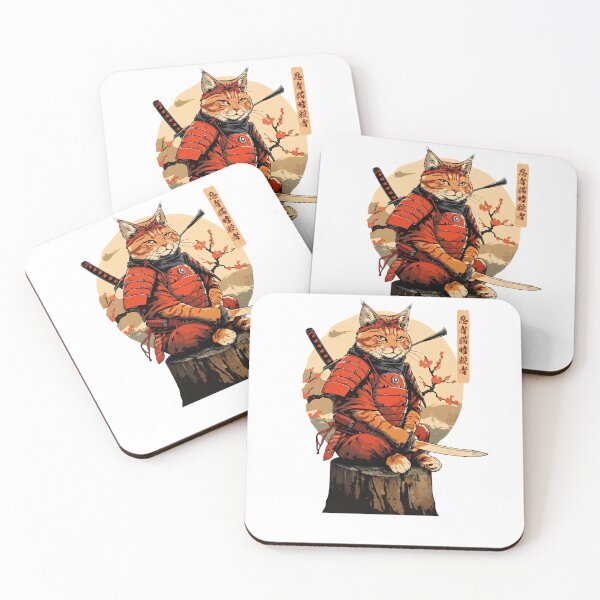 Item preview, Sitting Samurai Ginger Cat designed and sold by sidki-SDK.