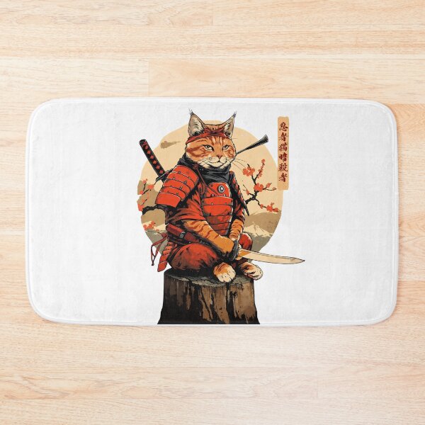 Item preview, Sitting Samurai Ginger Cat designed and sold by sidki-SDK.