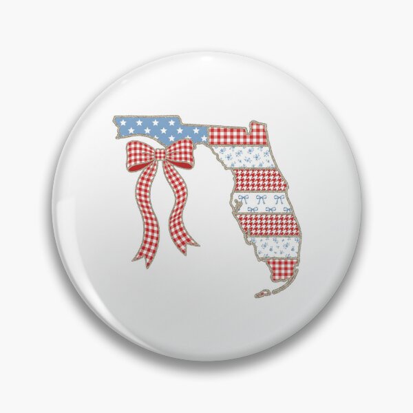 Item preview, Cute Patriotic Florida Map with Red Gingham Bow designed and sold by Paper Drip.