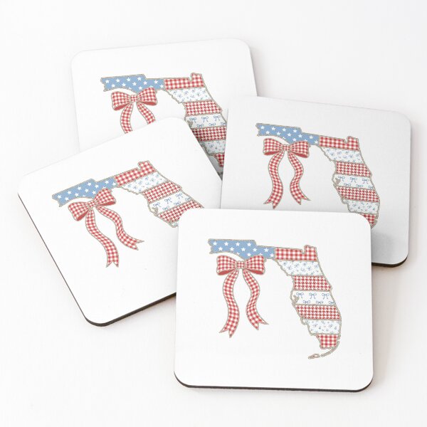 Item preview, Cute Patriotic Florida Map with Red Gingham Bow designed and sold by Paper Drip.
