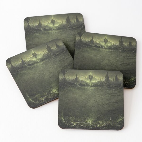 Item preview, Dark Fantasy Swamp Wasteland Citadel Gothic Playmat designed and sold by Mythborn Saga.