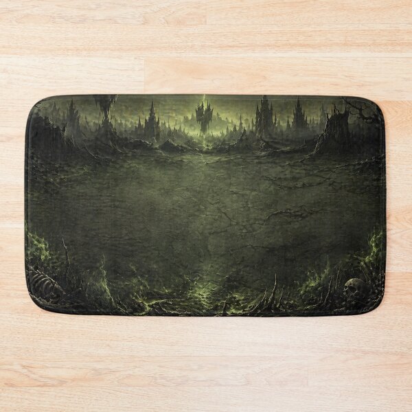 Item preview, Dark Fantasy Swamp Wasteland Citadel Gothic Playmat designed and sold by Mythborn Saga.