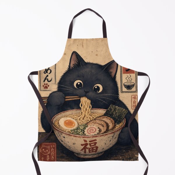 Item preview, Super Tubby Black Cat Eating Ramen Again designed and sold by merchxwear.