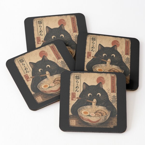 Item preview, Super Chonky Black Cat Eating Ramen Again designed and sold by merchxwear.
