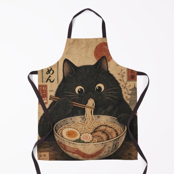 Item preview, Super Chonky Black Cat Eating Ramen Again designed and sold by merchxwear.