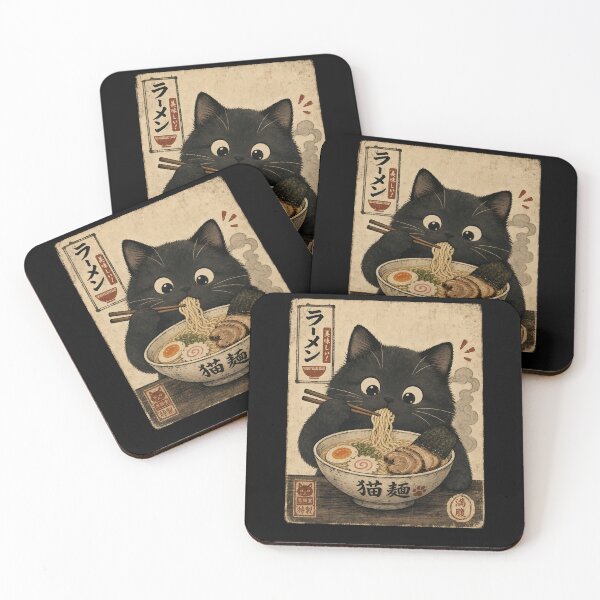 Item preview, Chonky Black Cat Eating Ramen Again designed and sold by merchxwear.