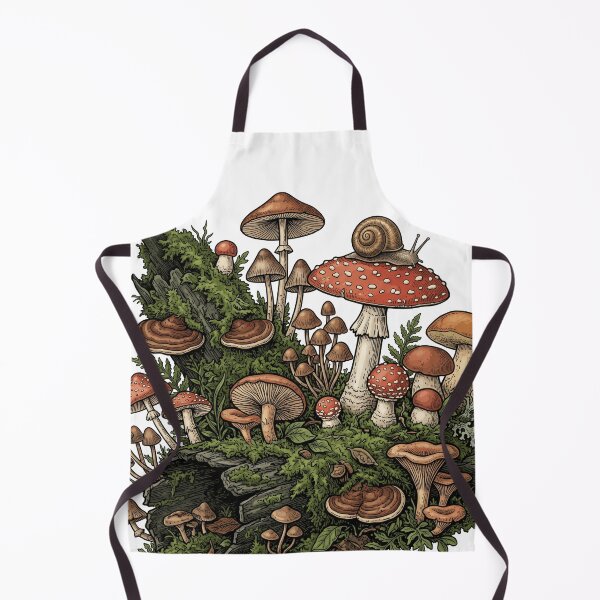 Item preview, Vintage Mushroom Cluster & Snail - Goblincore Forest designed and sold by Retro Mood Co.