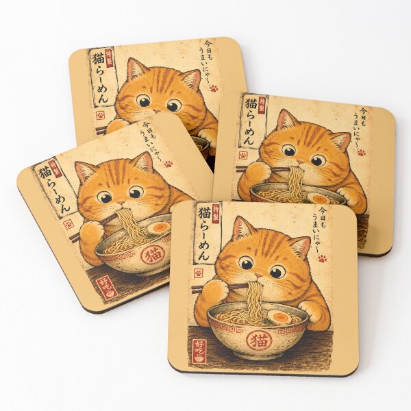 Item preview, Chubby Ginger Cat Eating Ramen Again designed and sold by merchxwear.