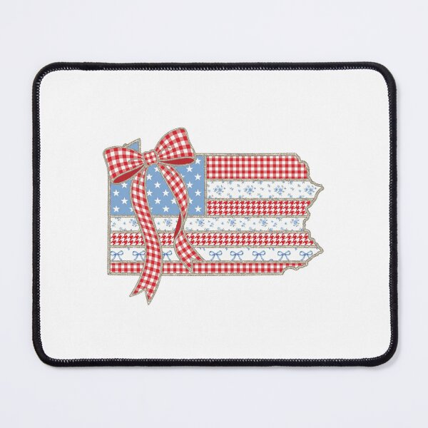 Item preview, Cute Patriotic Pennsylvania Map with Red Gingham Bow designed and sold by Paper Drip.