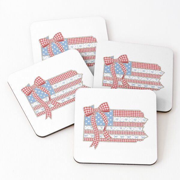 Item preview, Cute Patriotic Pennsylvania Map with Red Gingham Bow designed and sold by Paper Drip.
