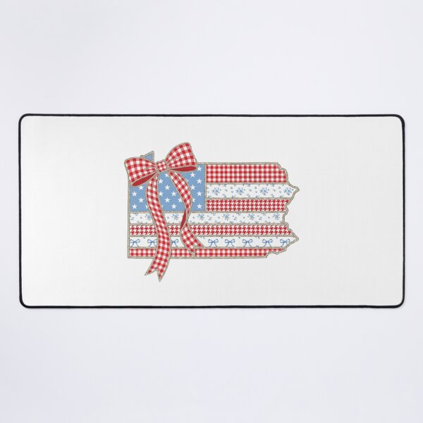 Item preview, Cute Patriotic Pennsylvania Map with Red Gingham Bow designed and sold by Paper Drip.