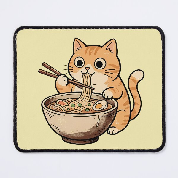 Item preview, Orange Cat Eating Ramen designed and sold by merchxwear.