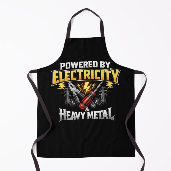 Item preview, Powered by Electricity and Heavy Metal Electrician Gift for Metal Music Lovers designed and sold by Ladys-Gents.