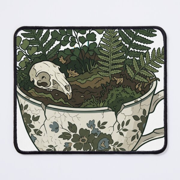 Item preview, Chipped Teacup Terrarium - Bones & Ferns Goblincore designed and sold by Retro Mood Co.