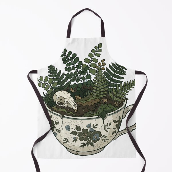 Item preview, Chipped Teacup Terrarium - Bones & Ferns Goblincore designed and sold by Retro Mood Co.