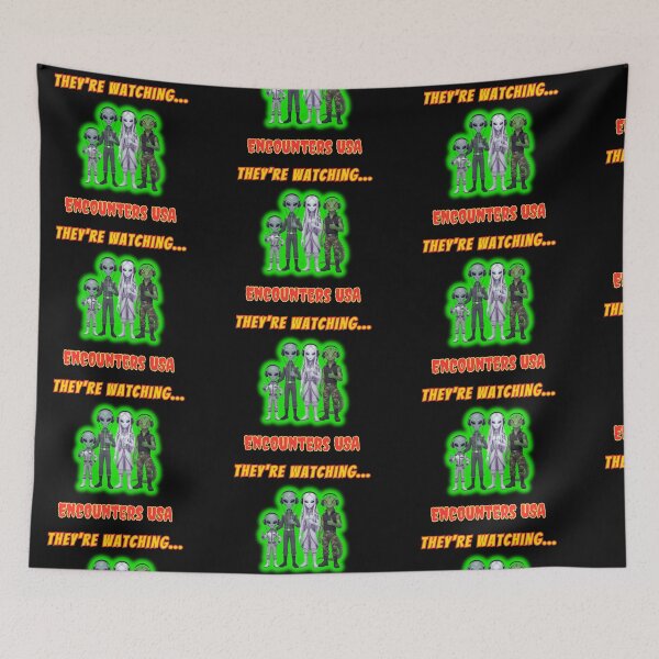Item preview, They're Watching... Encounters USA - Funny Alien Podcast designed and sold by Heinessight Merch.
