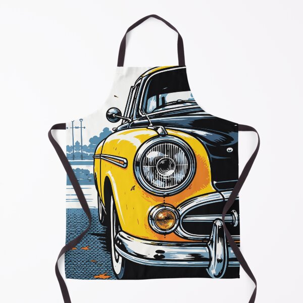 Item preview, Autumn Yellow Classic Car Front View Art designed and sold by RamyGallery.