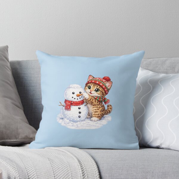 Item preview, cat making a snowman designed and sold by PasoaPaso2025.