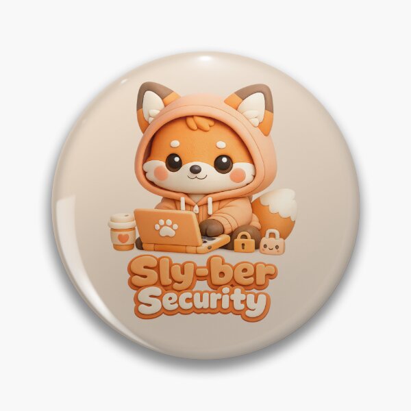 Item preview, Cute Fox Hacker Kawaii | Sly-ber (Cyber) Security Cybersecurity Pun 3D designed and sold by Moons Studio.