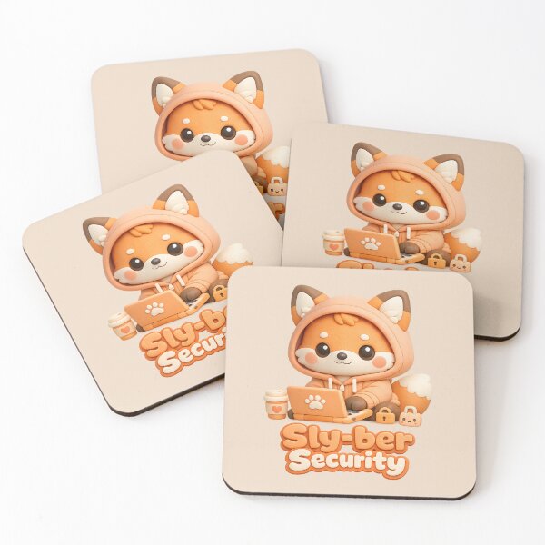 Item preview, Cute Fox Hacker Kawaii | Sly-ber (Cyber) Security Cybersecurity Pun 3D designed and sold by Moons Studio.