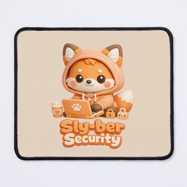 Item preview, Cute Fox Hacker Kawaii | Sly-ber (Cyber) Security Cybersecurity Pun 3D designed and sold by Moons Studio.