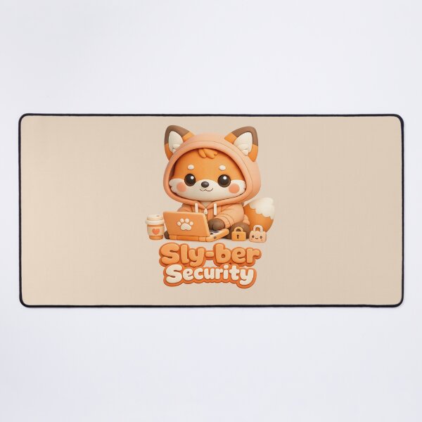 Item preview, Cute Fox Hacker Kawaii | Sly-ber (Cyber) Security Cybersecurity Pun 3D designed and sold by Moons Studio.